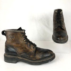 Ariat Women's Size 9.5B Cascade Brown Leather Lace-Up Round Toe Work Boots 31080